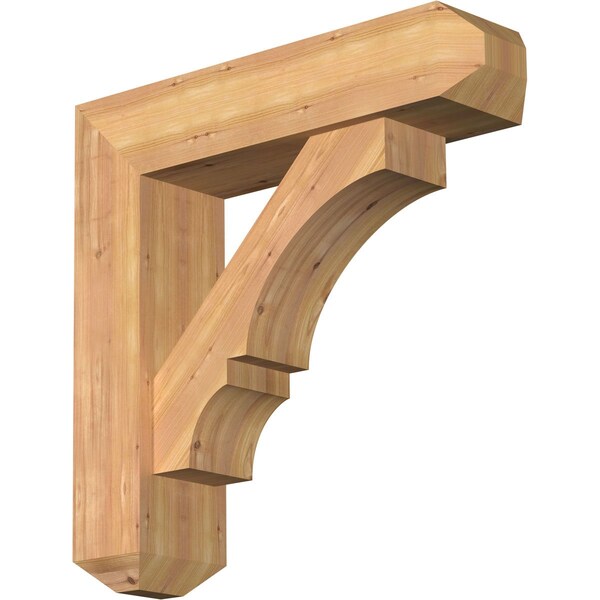 Ekena Millwork Balboa Craftsman Smooth Bracket w/ Offset Brace, Western Red Cedar, 7 1/2"W x 30"D x 30"H BKT0806X30X30BOA04SWR - main